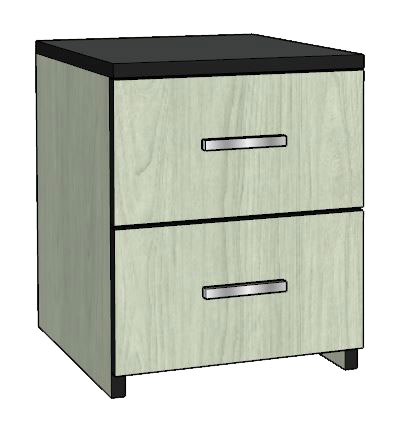 Contempo Pedestal\/Nightstand with Two (2) Equal Drawers